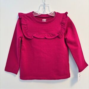 Carter's Child Of Mine Girl's Long Sleeve Pink Top Ruffle Detail Size 3T New